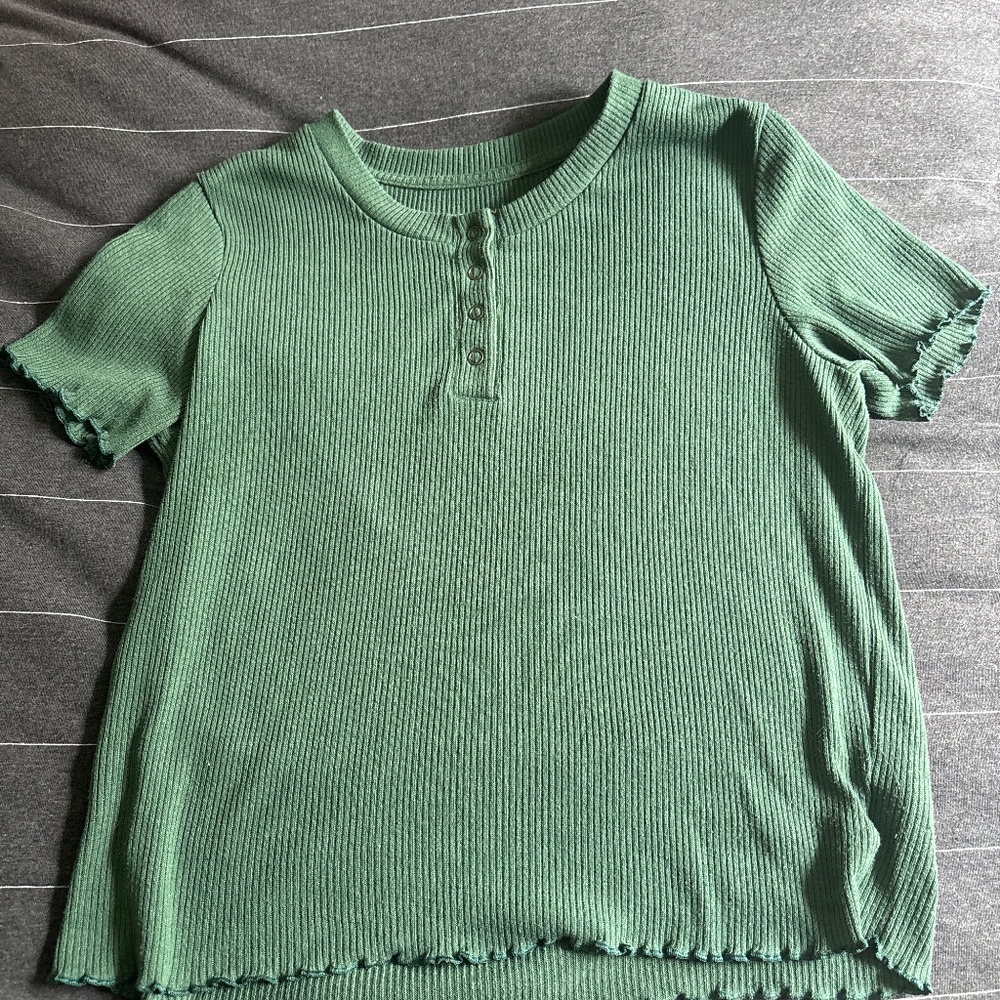 American eagle green ribbed shirt
